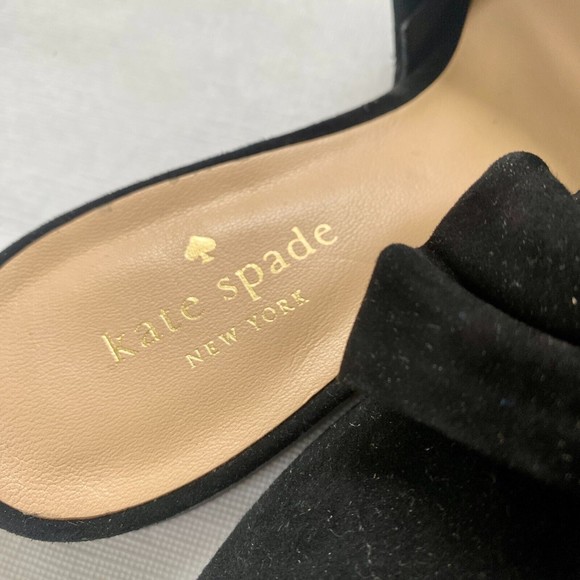 Kate Spade Black Mules Classic Suede Design - Picture 8 of 9